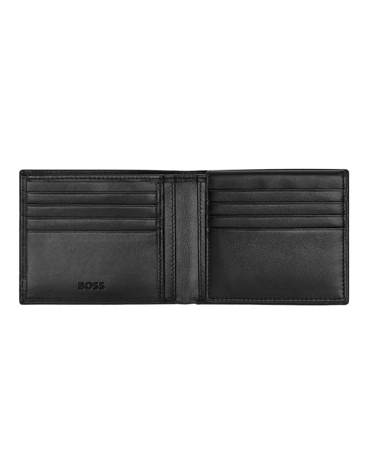 Leather Trifold Wallet with flap Iconic Black image 4