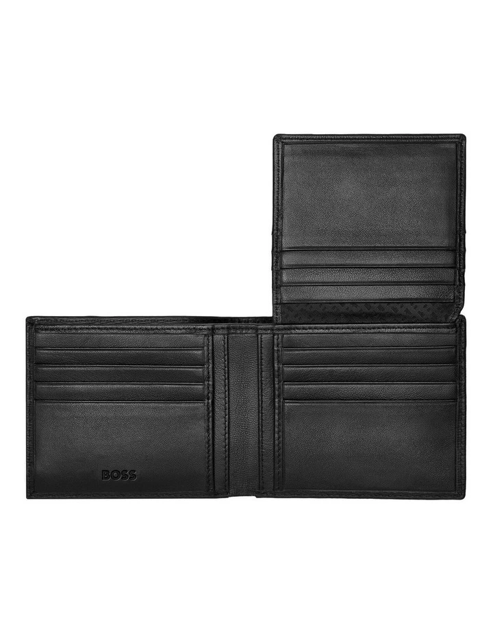 Leather Trifold Wallet with flap Iconic Black image 5