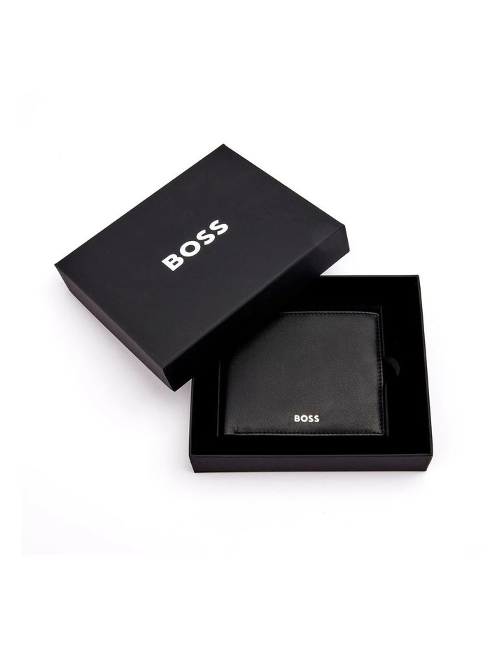 Trifold Leather Wallet Classic Smooth Black image 7