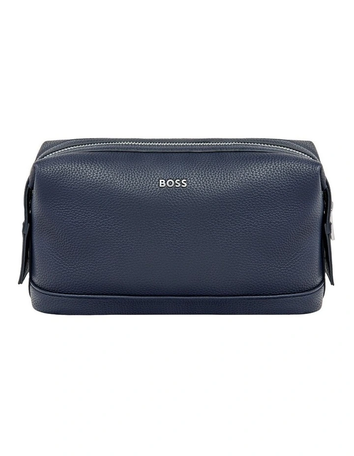 Classic Grained Navy Toiletry Bag in Blue image 1