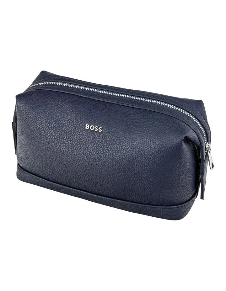 Classic Grained Navy Toiletry Bag in Blue image 2