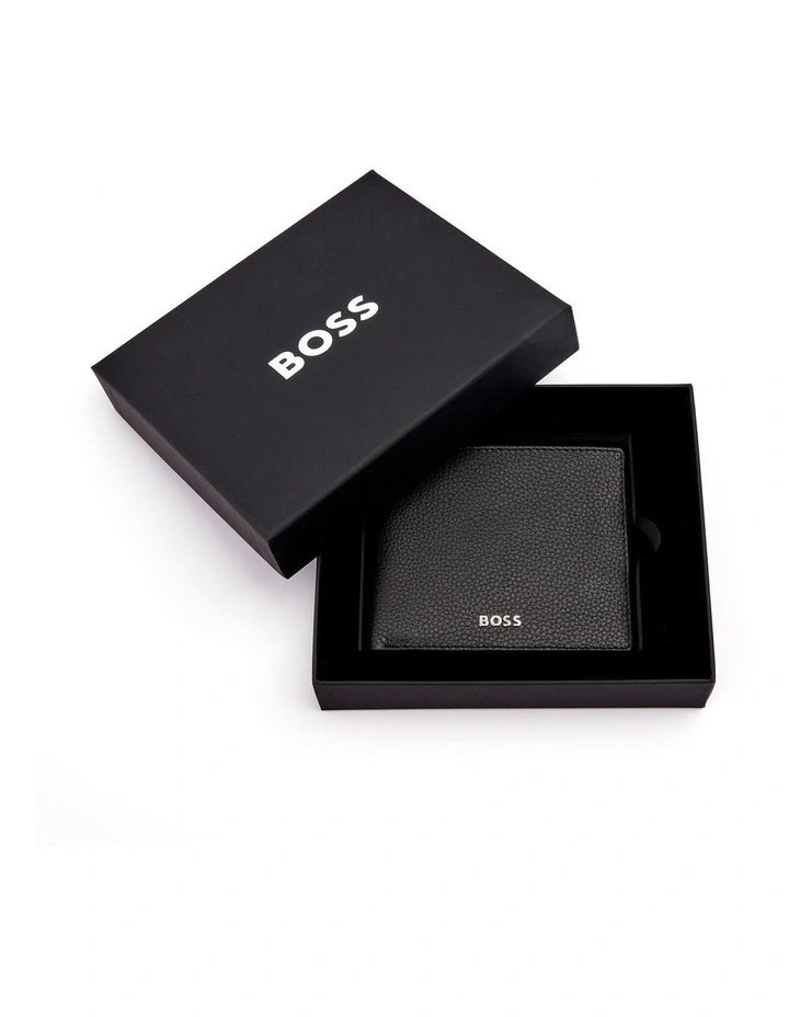Grained Black Leather Coin Purse Wallet image 6