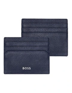Leather Card holder Classic Grained Navy