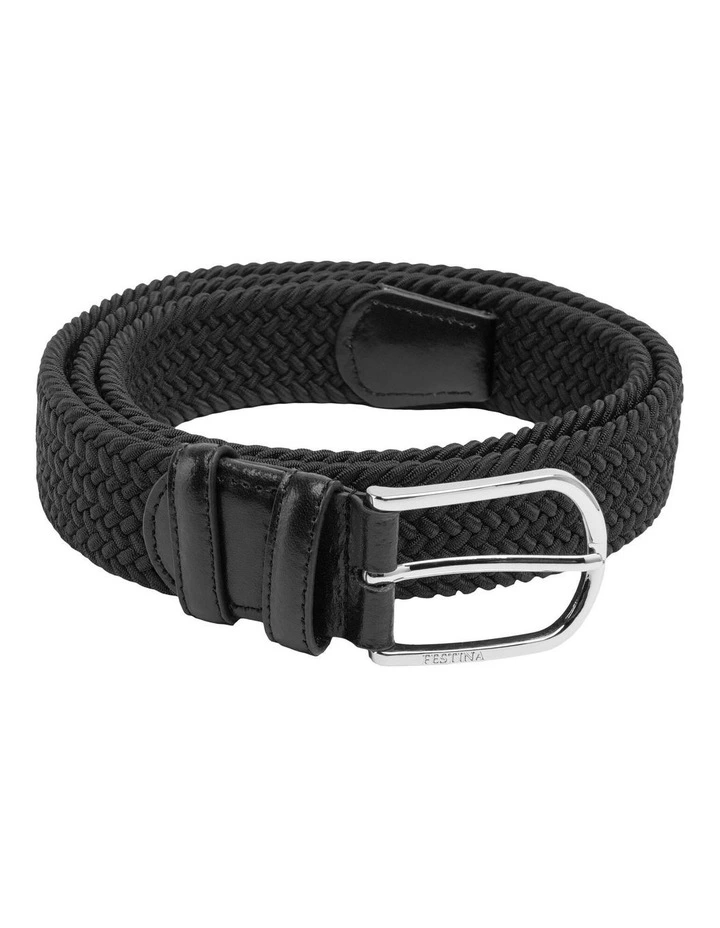 Stretch Woven Belt Sports Black Medium image 1