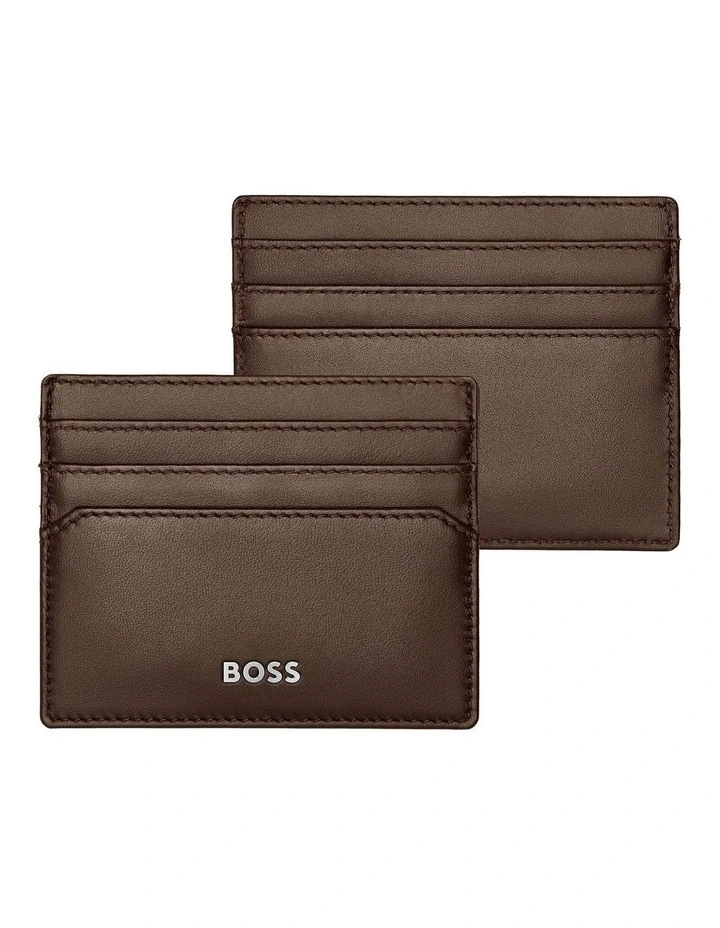 Leather Card holder Classic Smooth Brown image 2