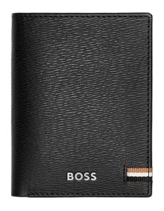 Leather Card Holder Trifold Iconic Black
