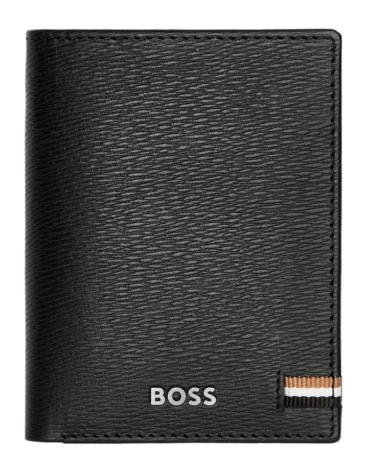 Leather Card Holder Trifold Iconic Black image 1