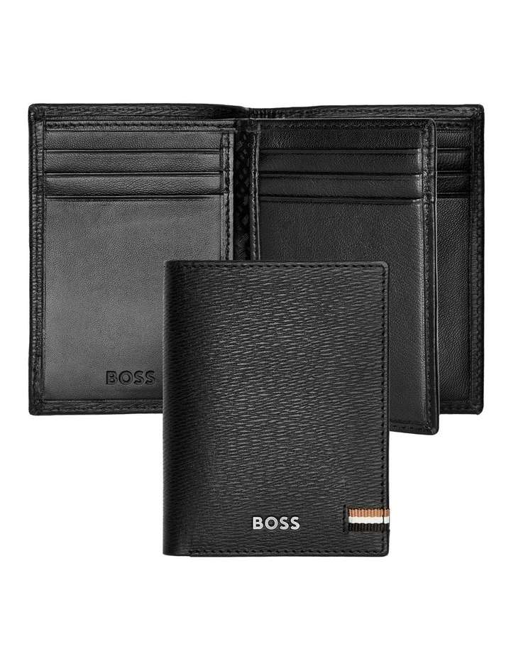 Leather Card Holder Trifold Iconic Black image 2