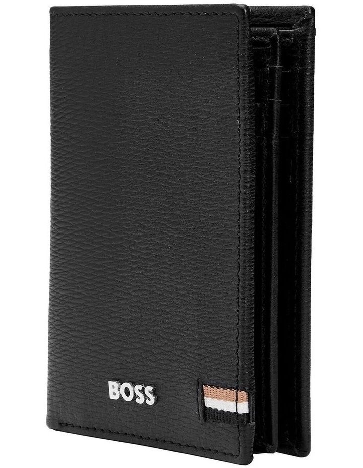 Leather Card Holder Trifold Iconic Black image 3