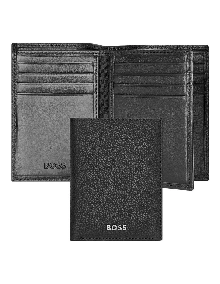 Boss Leather Card Holder Trifold Grained Black image 2