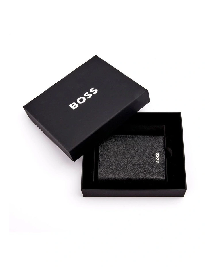 Boss Leather Card Holder Trifold Grained Black image 6