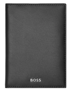 Boss Leather Card Holder Classic Smooth Black
