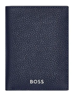 BOSS Folding card holder Classic Grained Navy