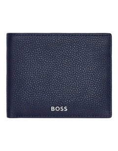 Trifold Leather Wallet Classic Grained Navy