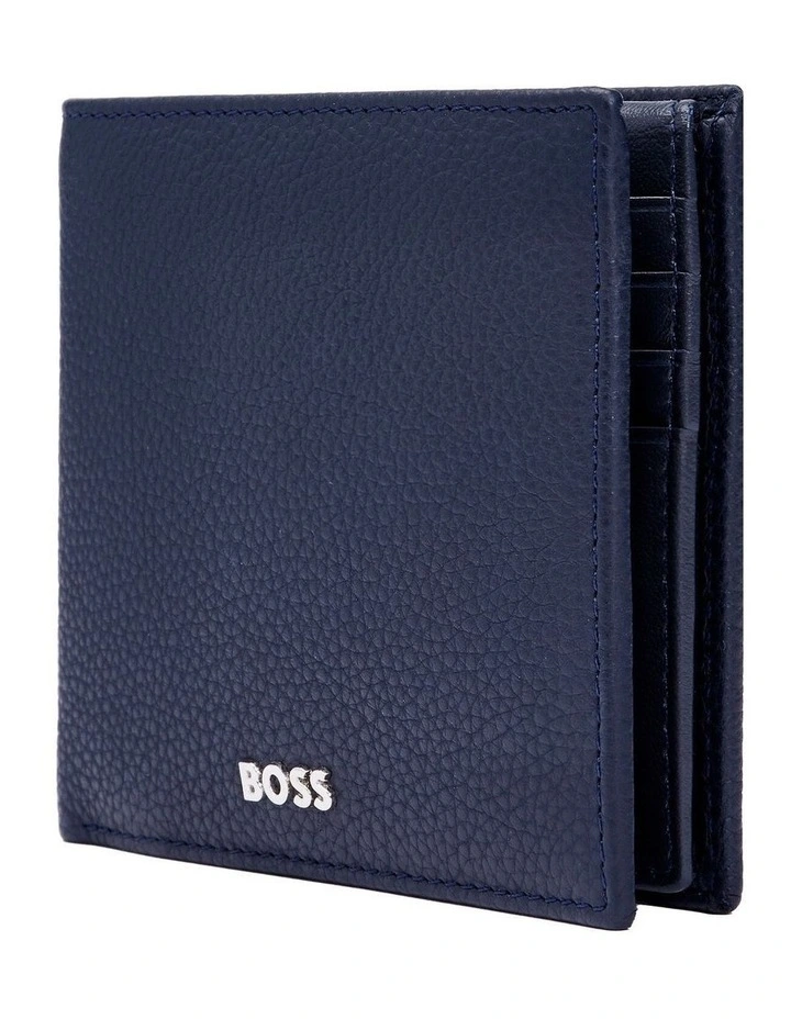 Trifold Leather Wallet Classic Grained Navy image 3