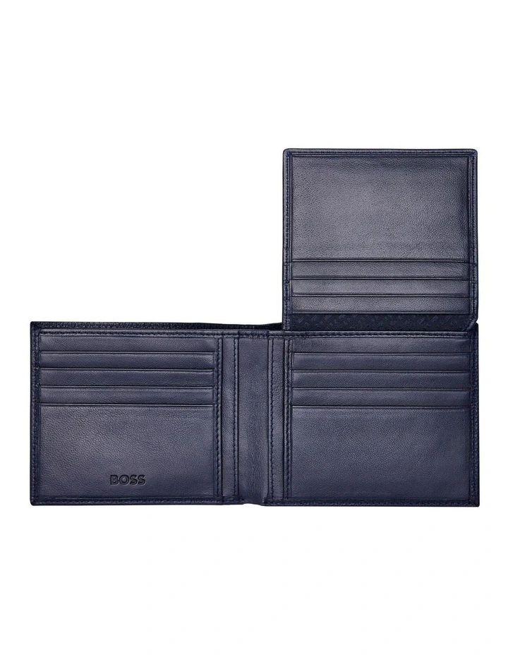 Trifold Leather Wallet Classic Grained Navy image 4