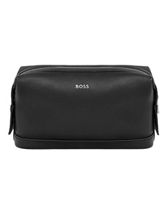 Classic Grained Black Toiletry Bag