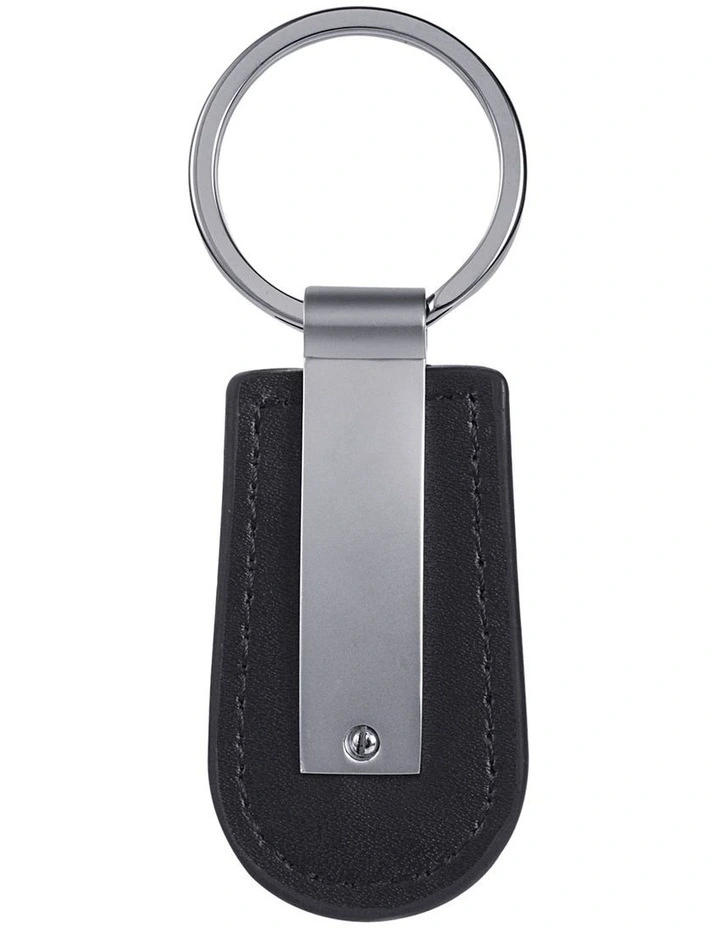 Black Leather & Metal Key Holder image 1