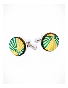 Green and Gold flare design round