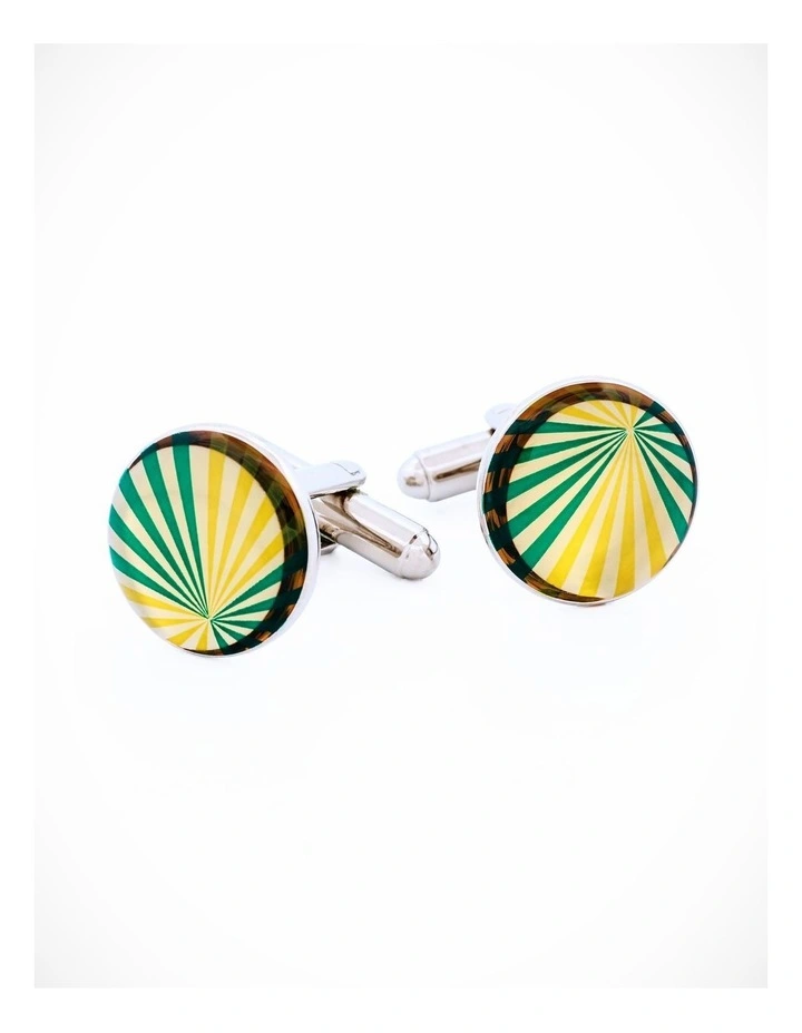 Green and Gold flare design round image 1