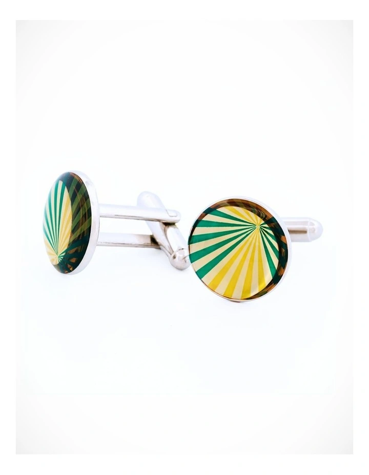 Green and Gold flare design round image 3