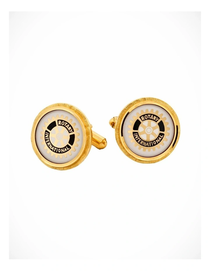 Rotary logo white cufflinks image 1