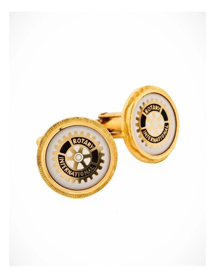 Rotary logo white cufflinks image 2