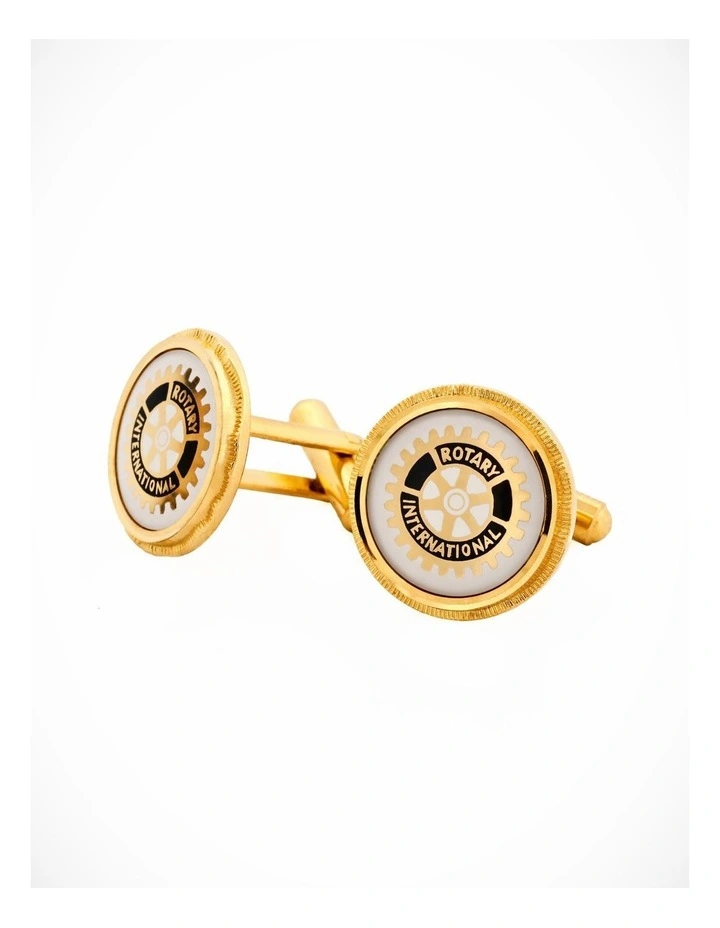 Rotary logo white cufflinks image 3