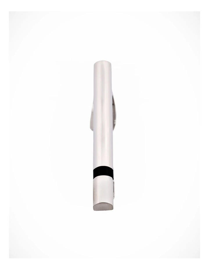 Brush Rhodium/Black Tie Bar 60mm image 1