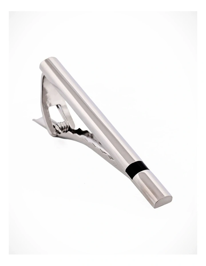 Brush Rhodium/Black Tie Bar 60mm image 3