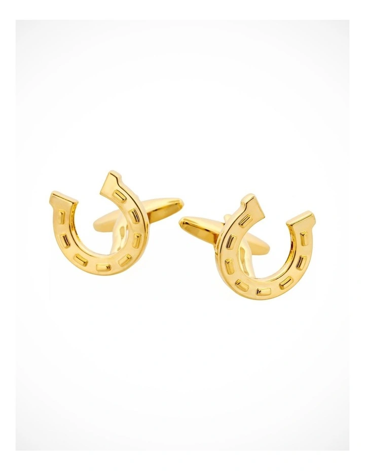 Gold Plated Horse Shoe Cufflinks image 1