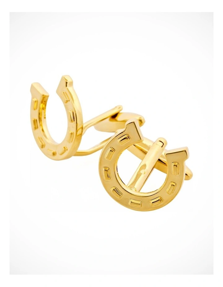 Gold Plated Horse Shoe Cufflinks image 3