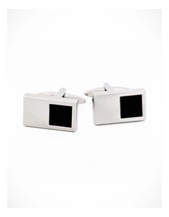Rhodium & Black Cufflinks