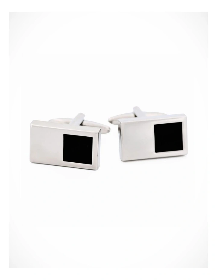 Rhodium & Black Cufflinks image 1