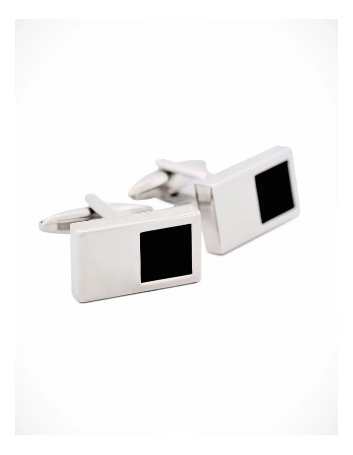 Rhodium & Black Cufflinks image 2