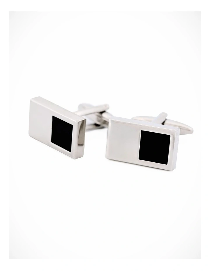 Rhodium & Black Cufflinks image 3