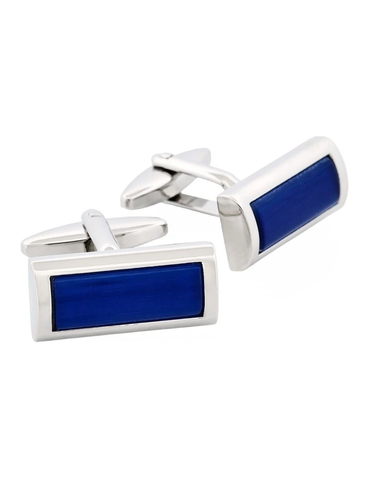 Cat's eye Cufflinks - Sapphire Blue image 2