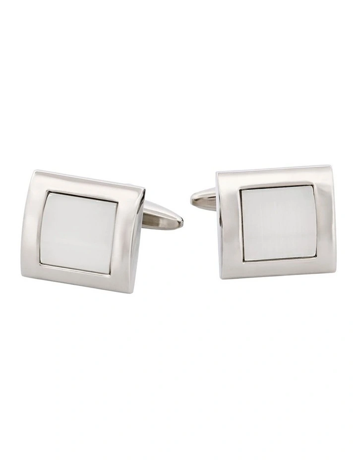 White cat's eye Cufflinks image 1