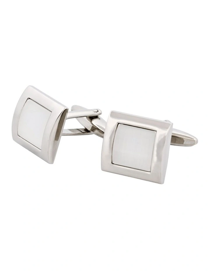 White cat's eye Cufflinks image 3