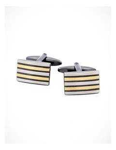 Burnish Silver Gold Cufflinks