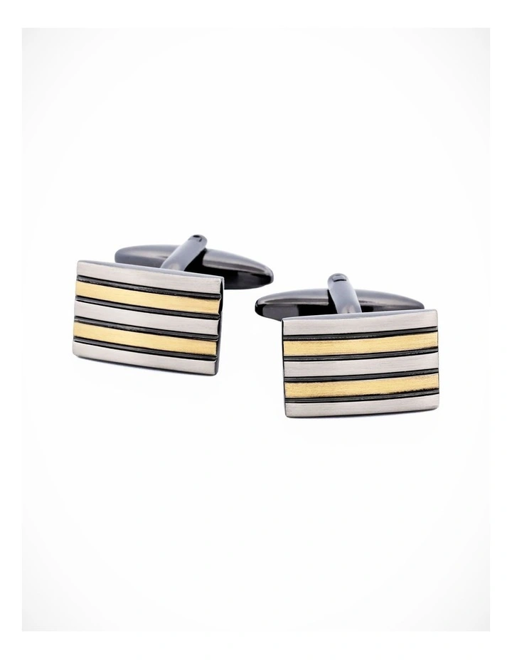Burnish Silver Gold Cufflinks image 1
