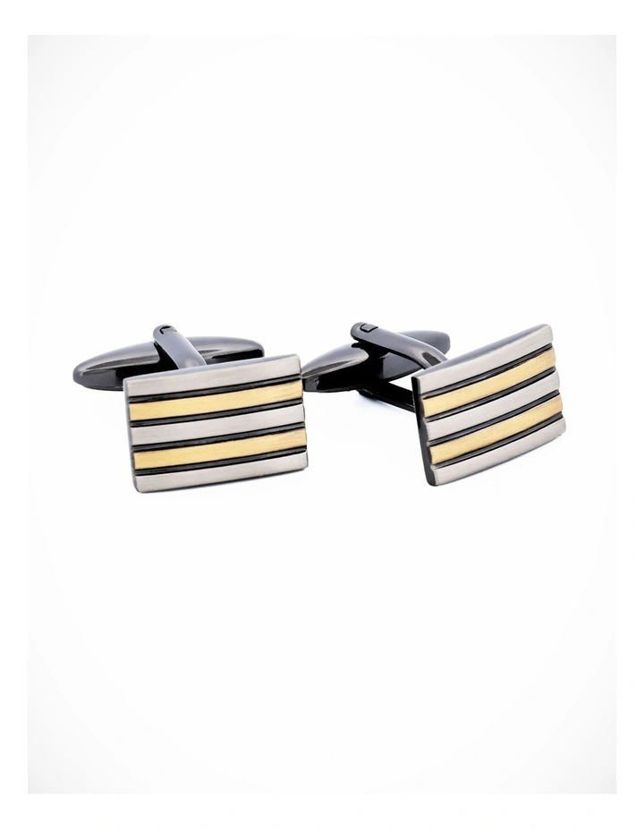 Burnish Silver Gold Cufflinks image 2