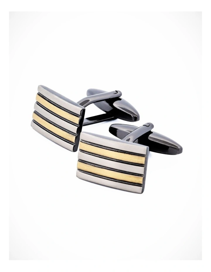 Burnish Silver Gold Cufflinks image 3