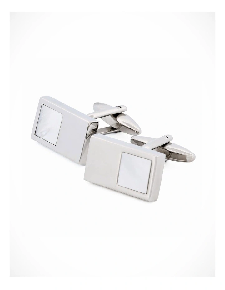 Rhodium Mother Of Pearl Cufflinks image 3