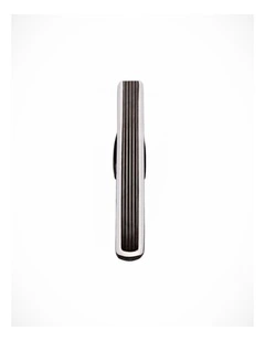 Gun Metal Ribbed Plated Tie Bar