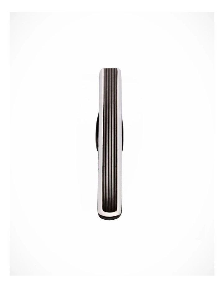 Gun Metal Ribbed Plated Tie Bar image 1