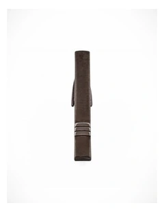 Brushed Gun Metal with three strips Tie Clip 51mm