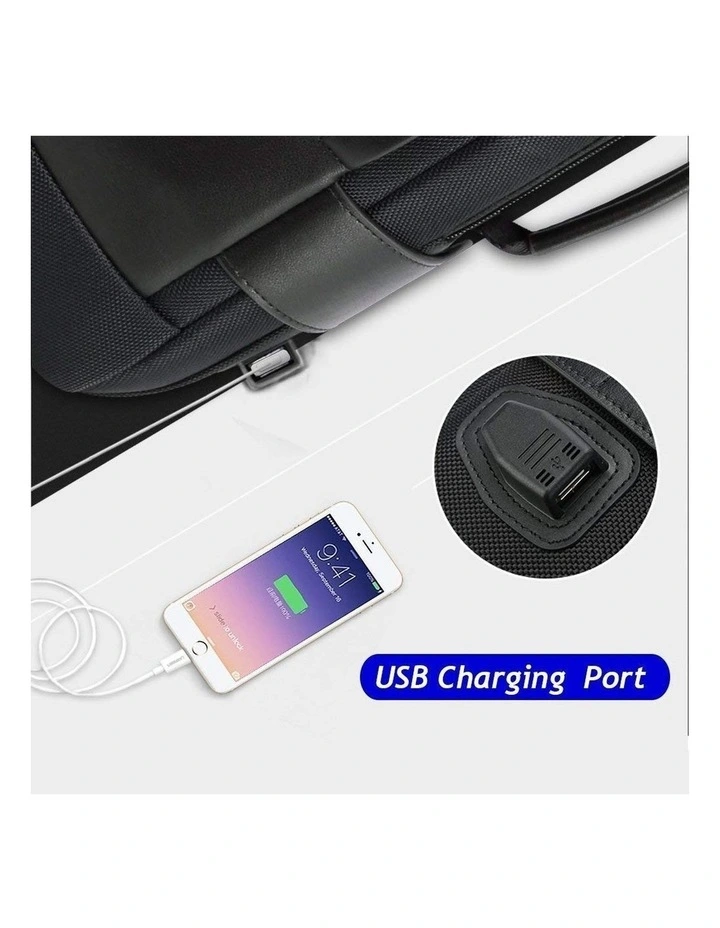 Anti-Theft Waterproof Laptop Backpack Travel Business Work Bag Black image 2