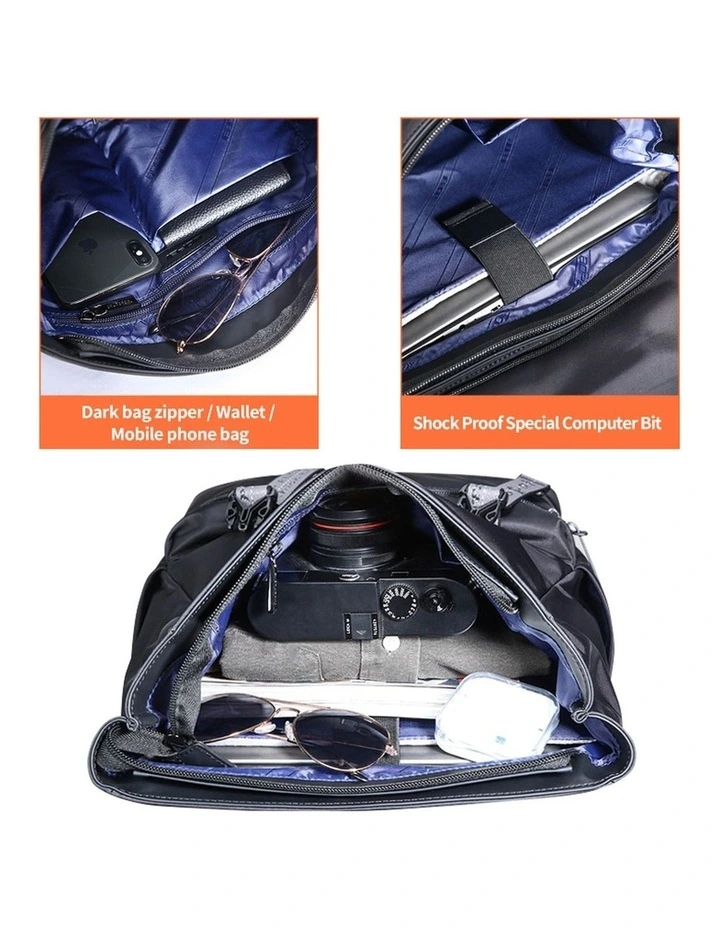 Waterproof 15.6 Laptop Backpack Travel Business Work Bag Black image 3