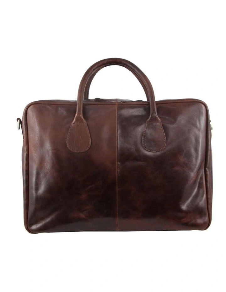 Pierre Cardin Rustic Leather Business Bag in Dark Chocolate image 4